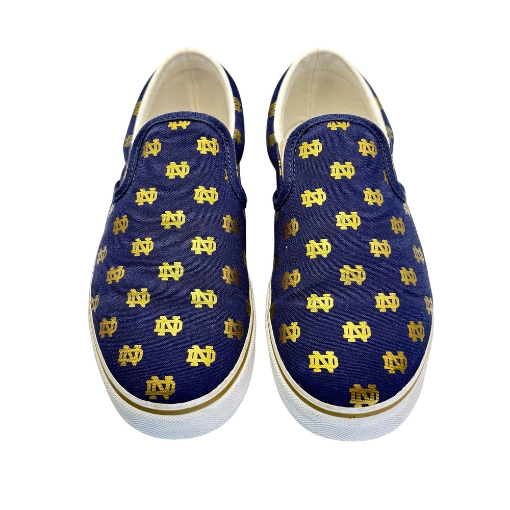 Notre Dame Fighting Irish Unisex‎ Slip On Canvas Shoes Gold Logo Size M6.5/W8